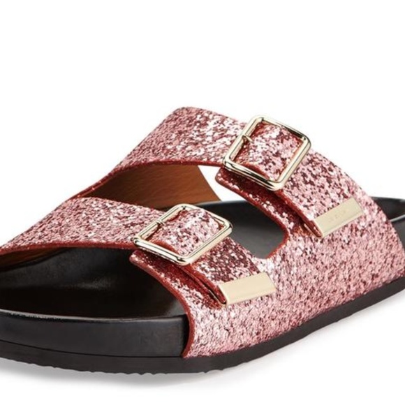 Givenchy Shoes - GIVENCHY Glitter Sparkle Buckle Sandals